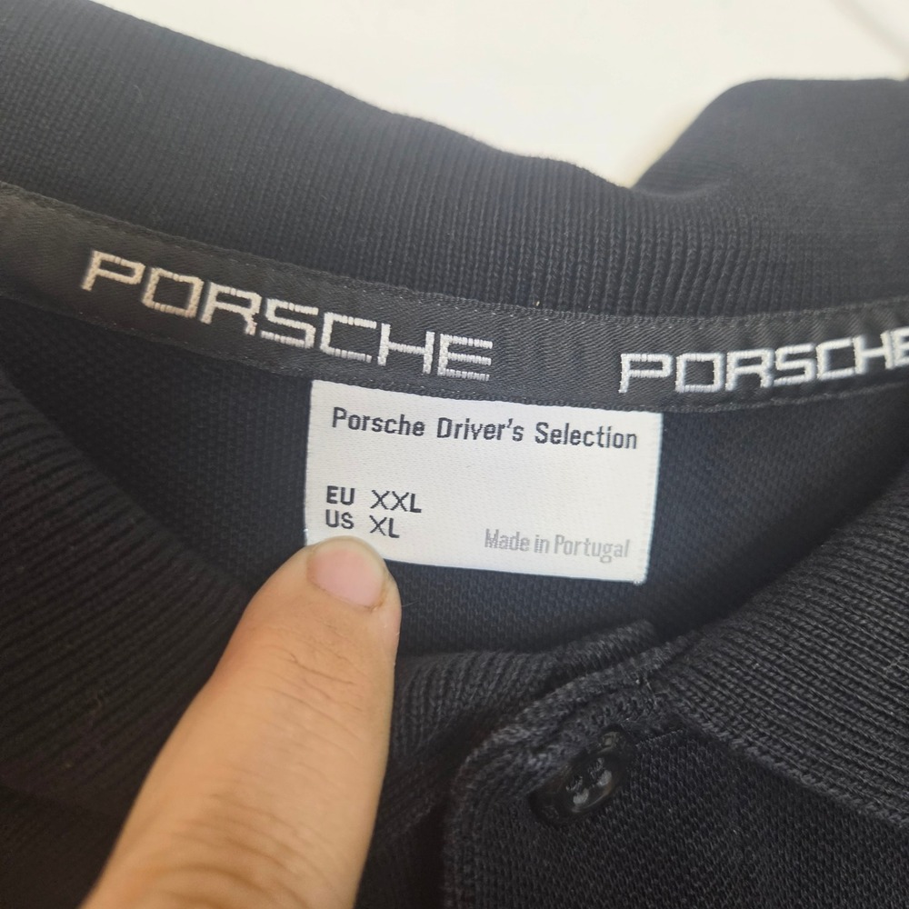 Porsche Drivers Selection Mens XL Black Polo Shirt Short Sleeve Crest Logo - Picture 2 of 5
